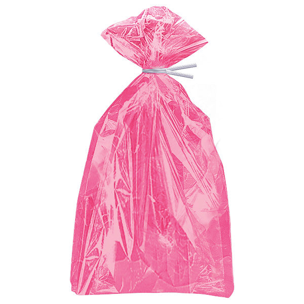 Hot Pink Polka Dot Cellophane Bags - Pack Of 20, 27cm X 12cm, For Party Favors & Gifts