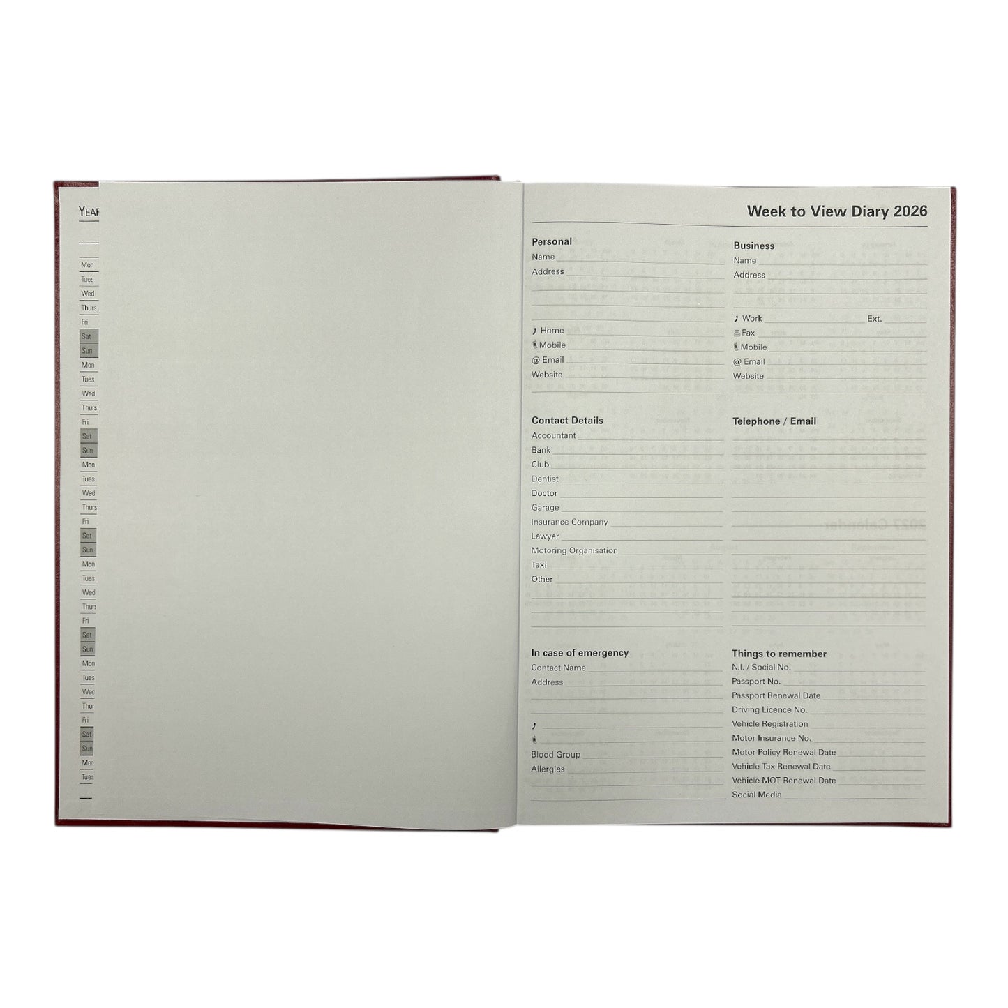 Janrax 2026 A4 Week To View Blue Desk Diary