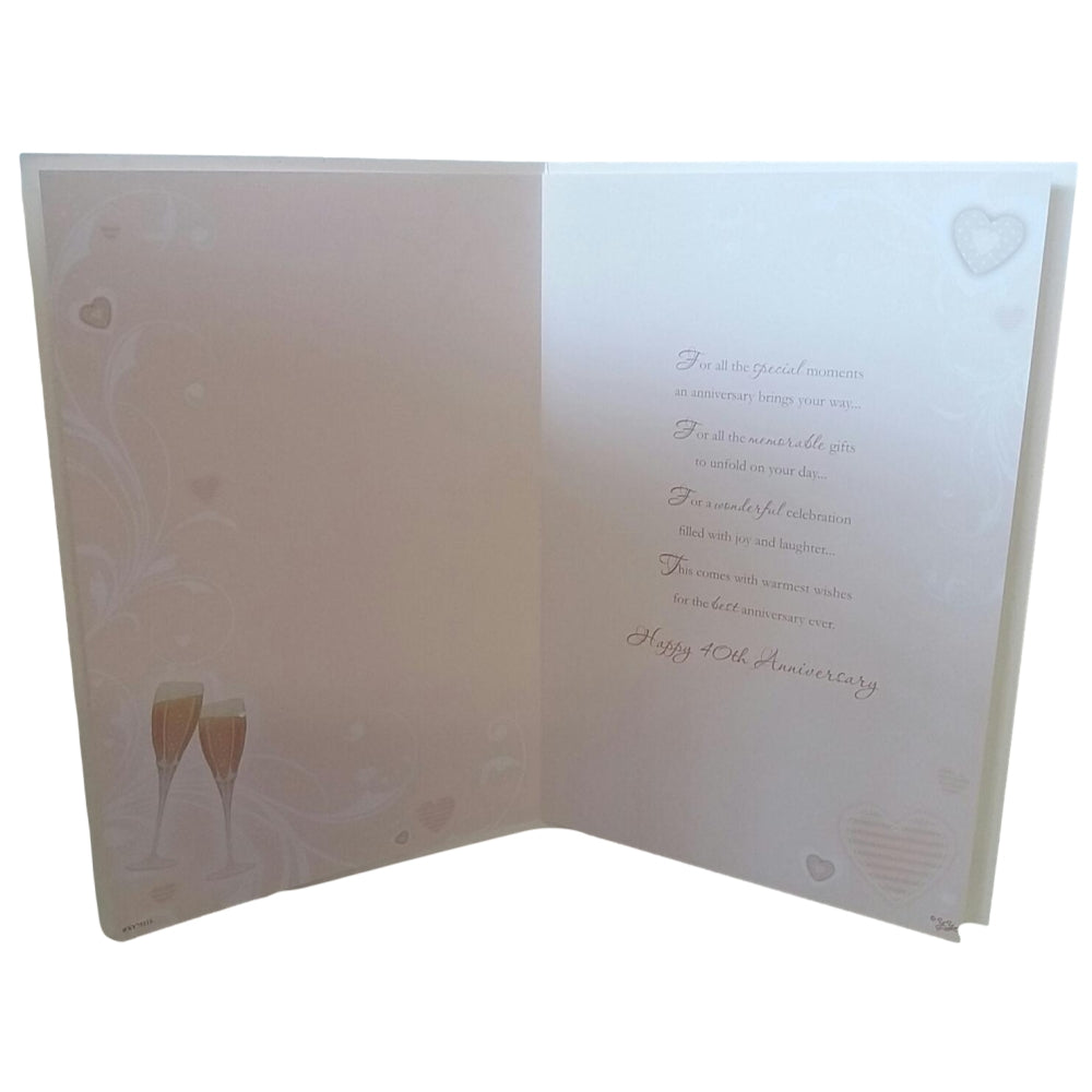 Heart Design Ruby 40th Anniversary Card