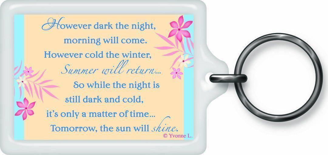 Look On Bright Side Sentimental Keyring - Birthday Christmas Gift