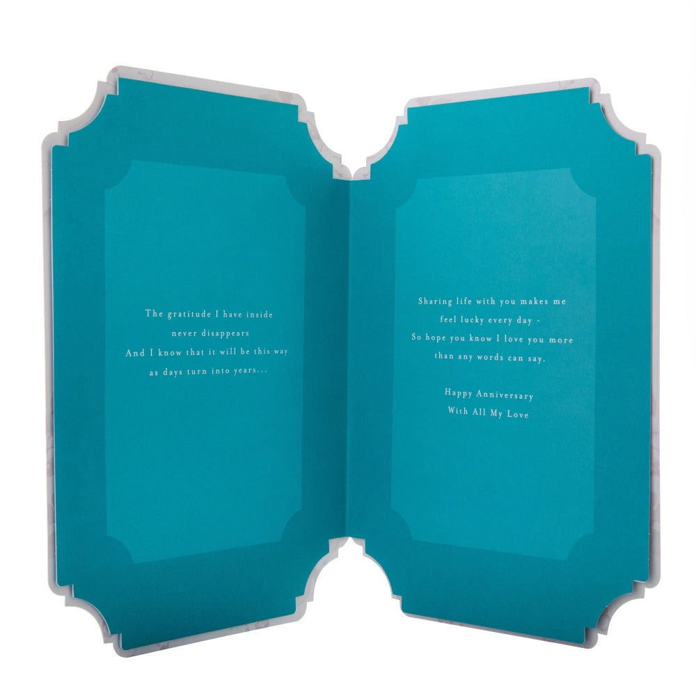 Pink Traditional Floral Design with Heartfelt Verse Wife Anniversary Card