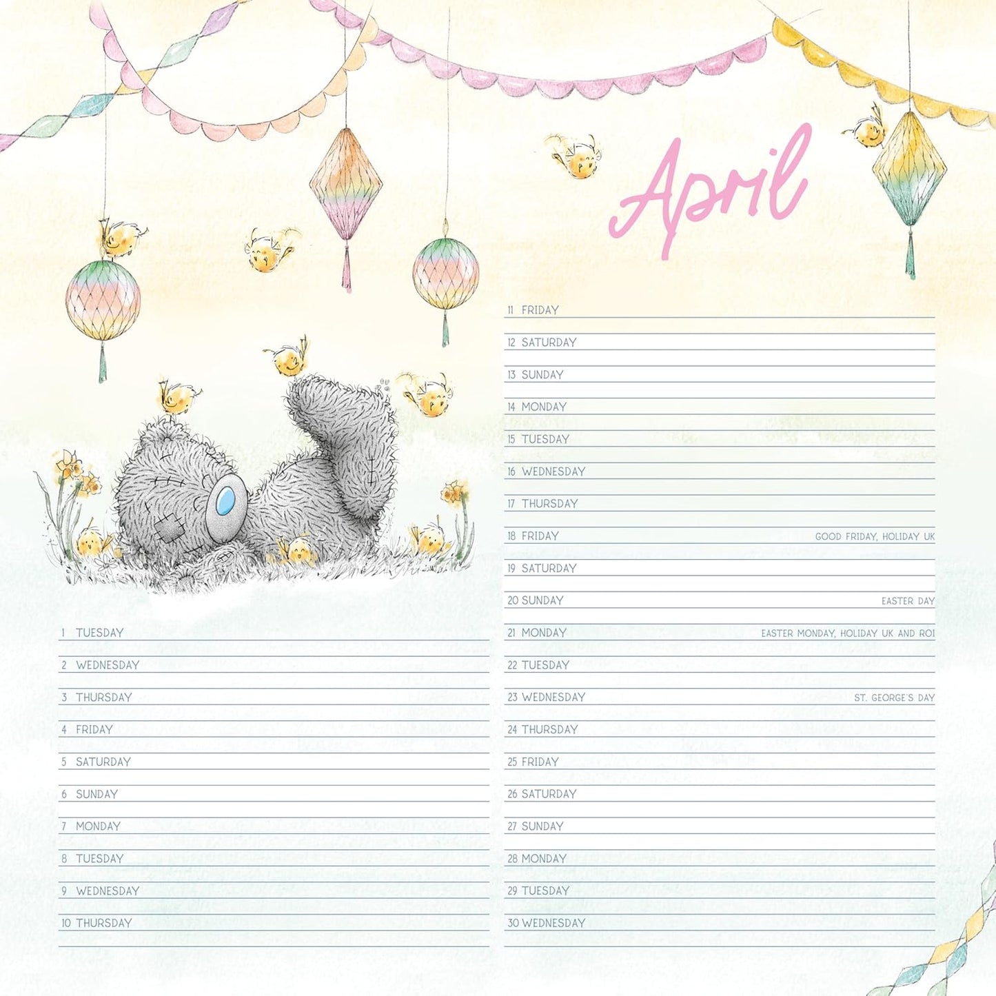 Me to You Tatty Teddy 2025 Square Wiro Calendar