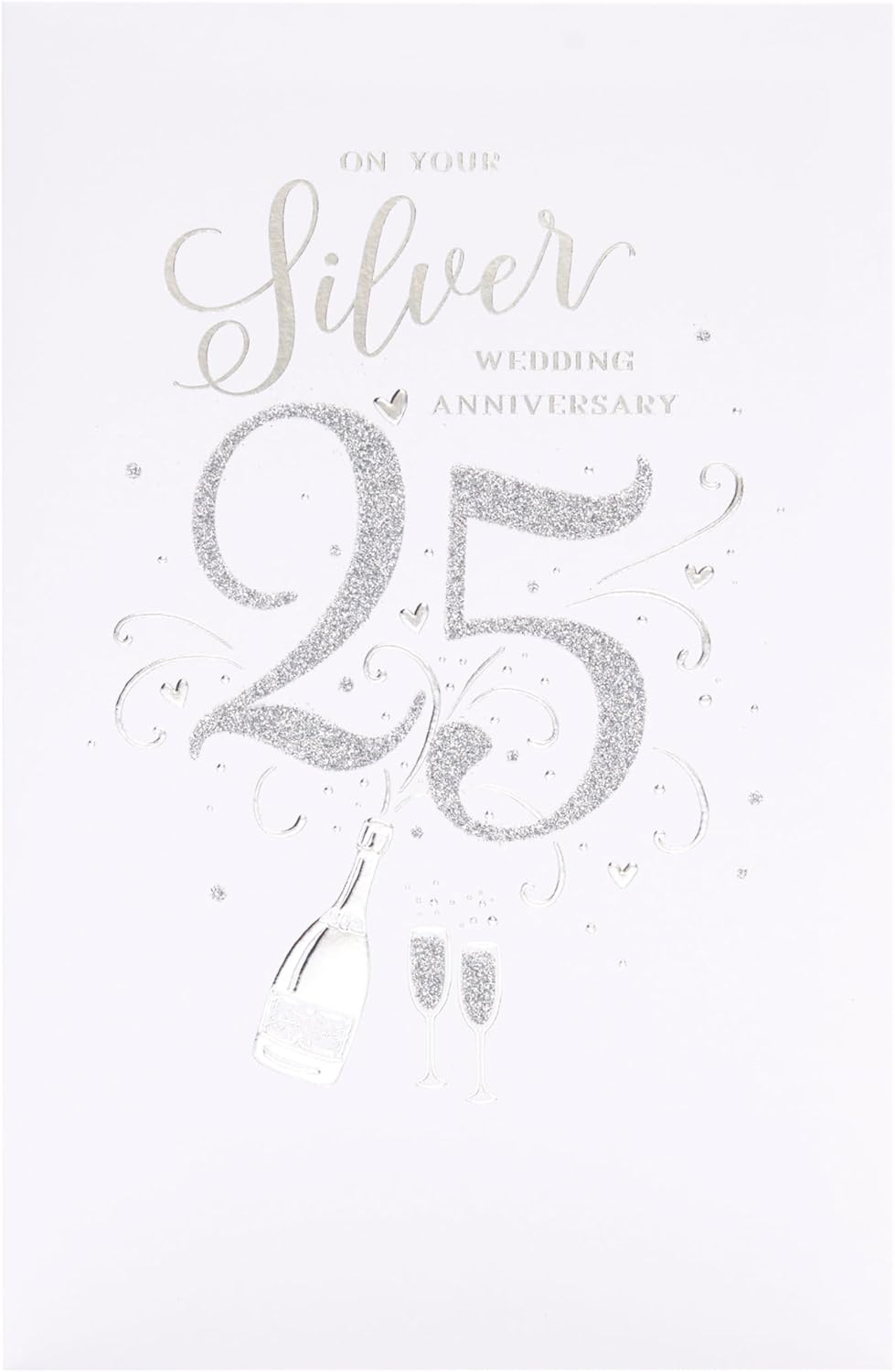 Silver Design for A Special Couple 25th Wedding Anniversary Congratulations Card