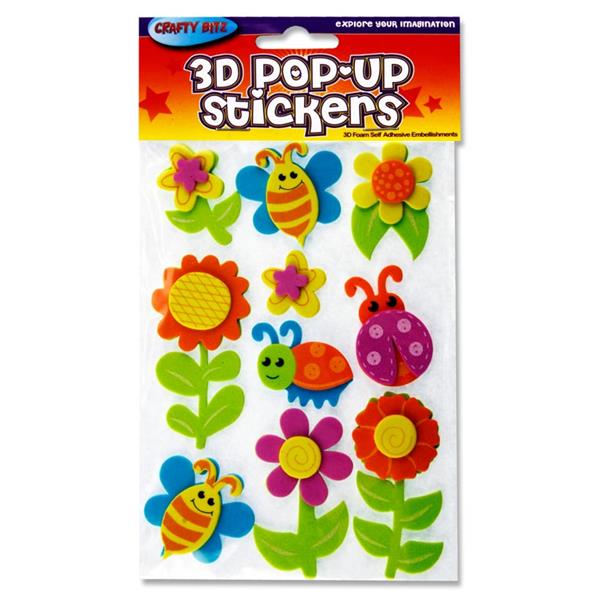 3D Pop Up Foam Flowers Stickers by Crafty Bitz