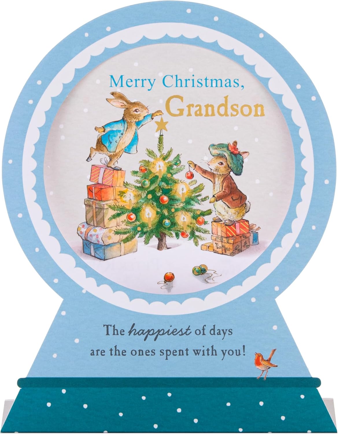 Peter Rabbit Grandson Christmas Card
