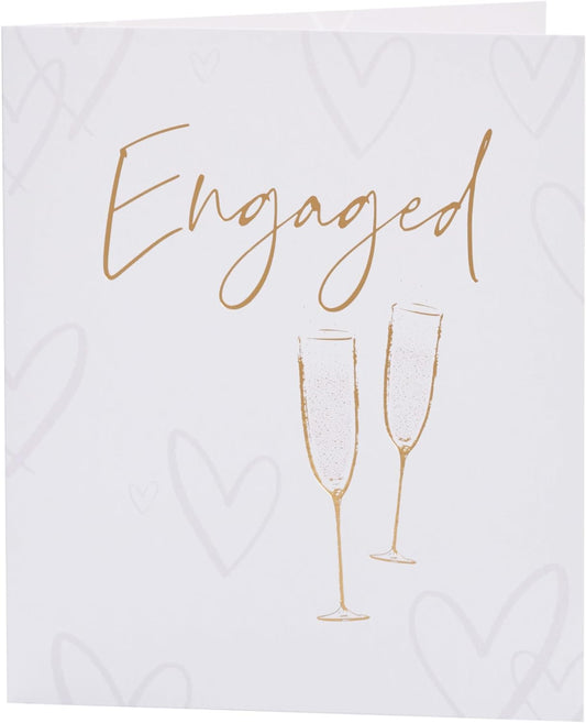 Champagne Glass Design Engagement Congratulations Card