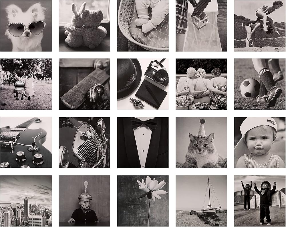 Monochrome Photographic Multipack of 20 in 20 Designs Blank Cards