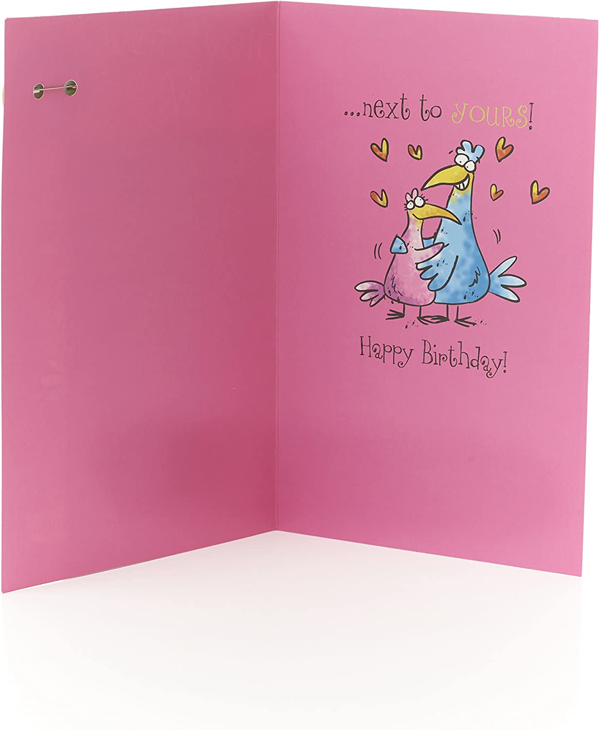 Blue & Pink Birds Humour Wife Birthday Card with Badge