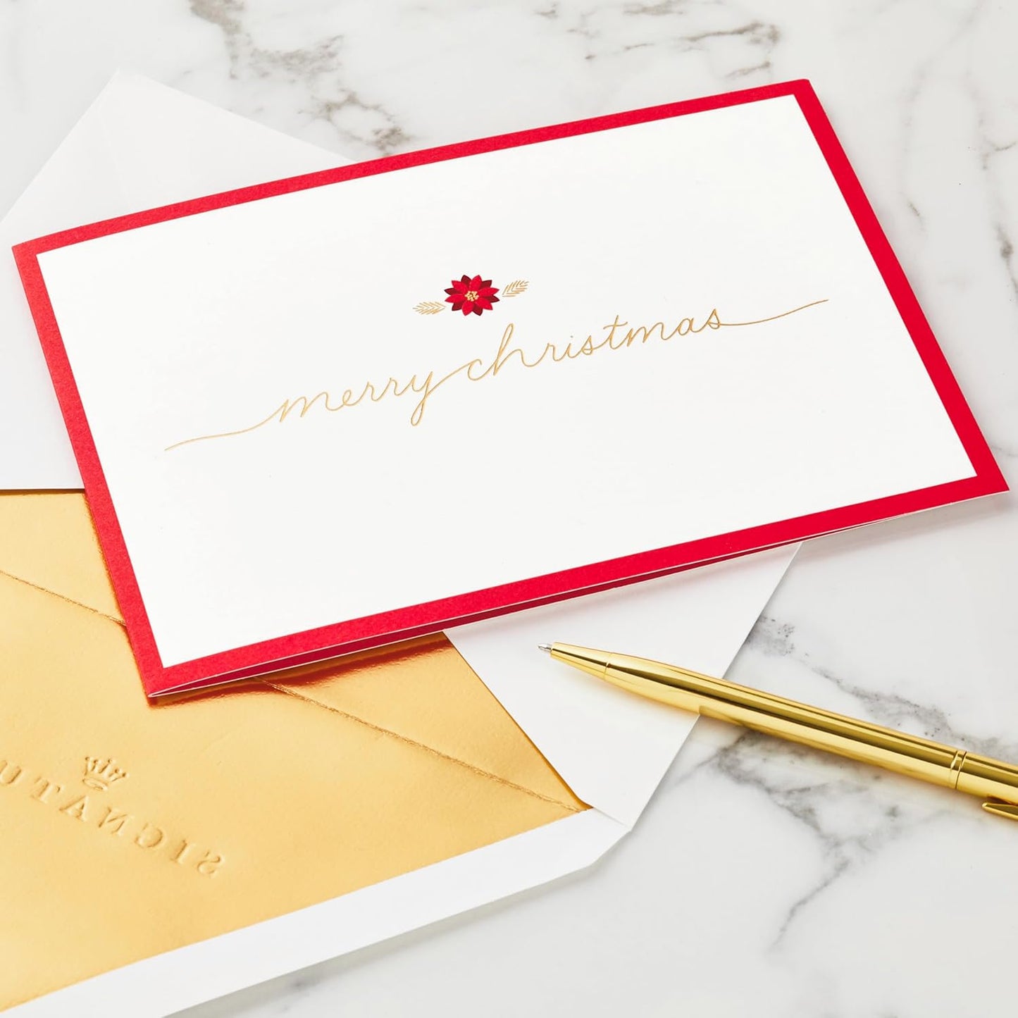 Poinsettia Flowers 3D and Pop Up Christmas Card