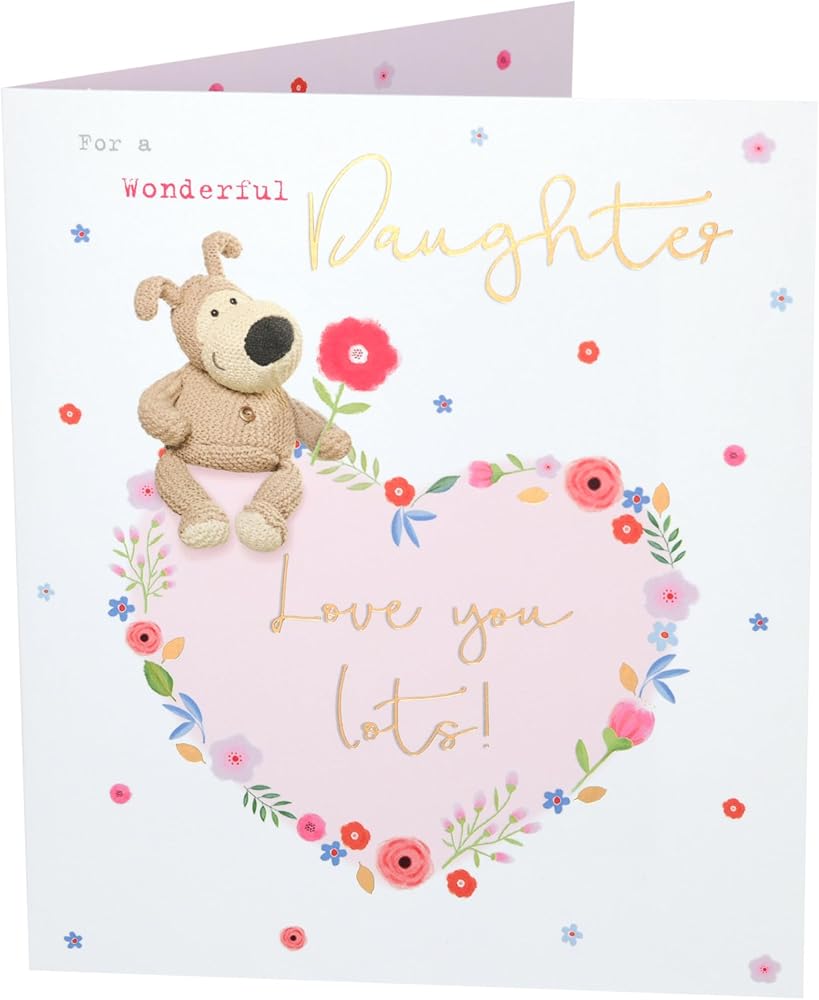 Boofle On A Big Heart of Flowers Daughter Birthday Card
