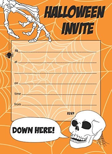 Pack of 20 Quality Halloween Invitations with Orange Envelopes