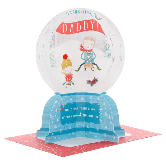 3D Daddy Christmas Card 'Snow Globe' 