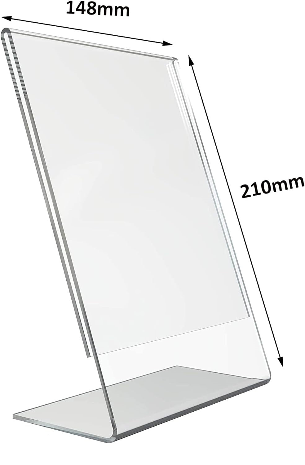 Pack of 6 A5 Vertical Design L-Shape Transparent Acrylic Label Sign Holder