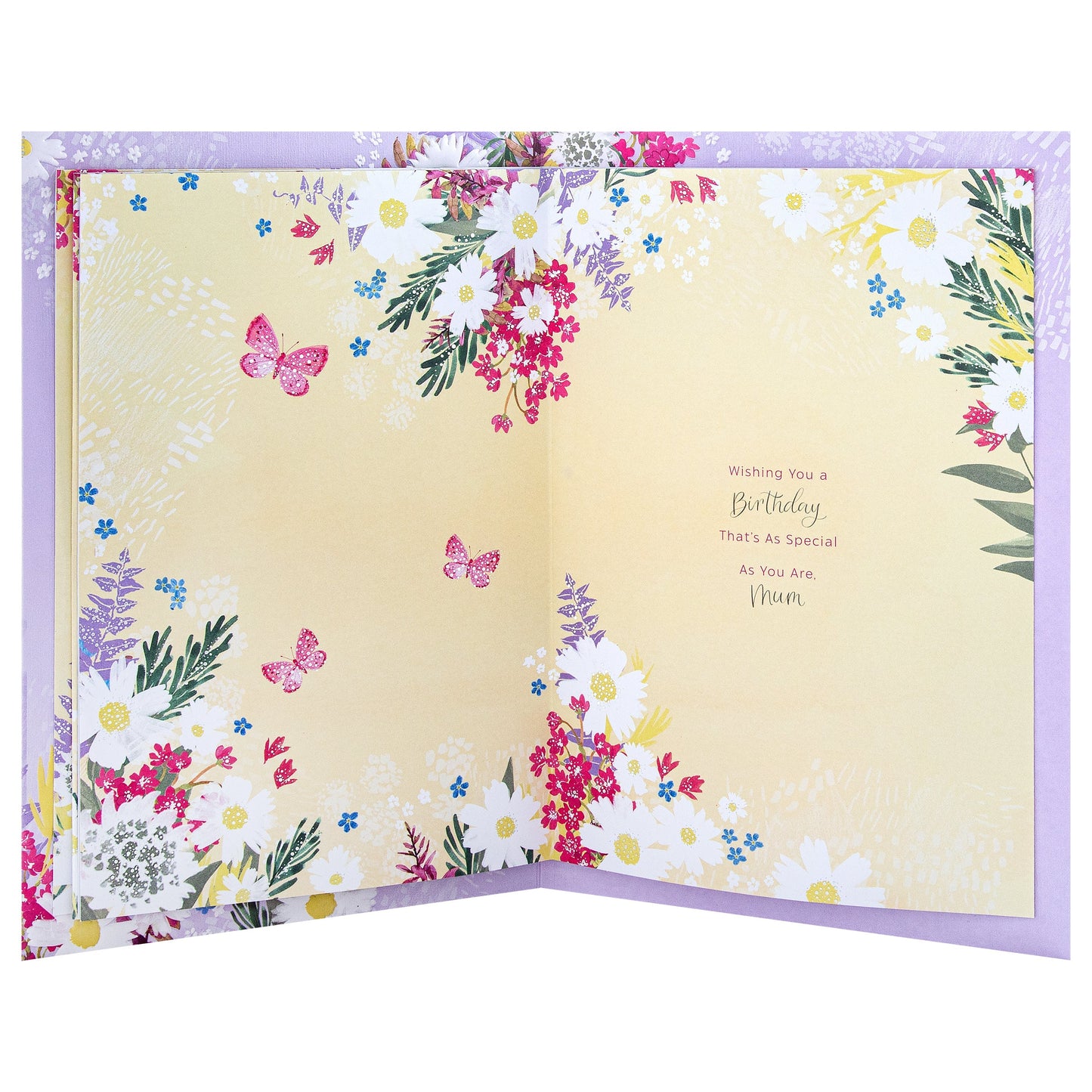 Purple Florals Design & Heartfelt Verse Mum Large Birthday Card