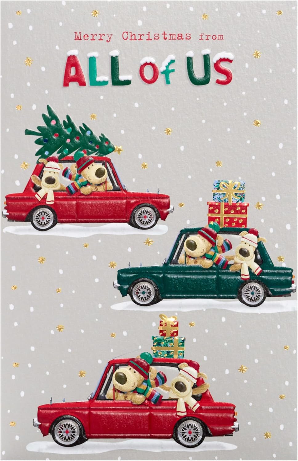 Boofles in 3 Cars From All Of Us Christmas Card
