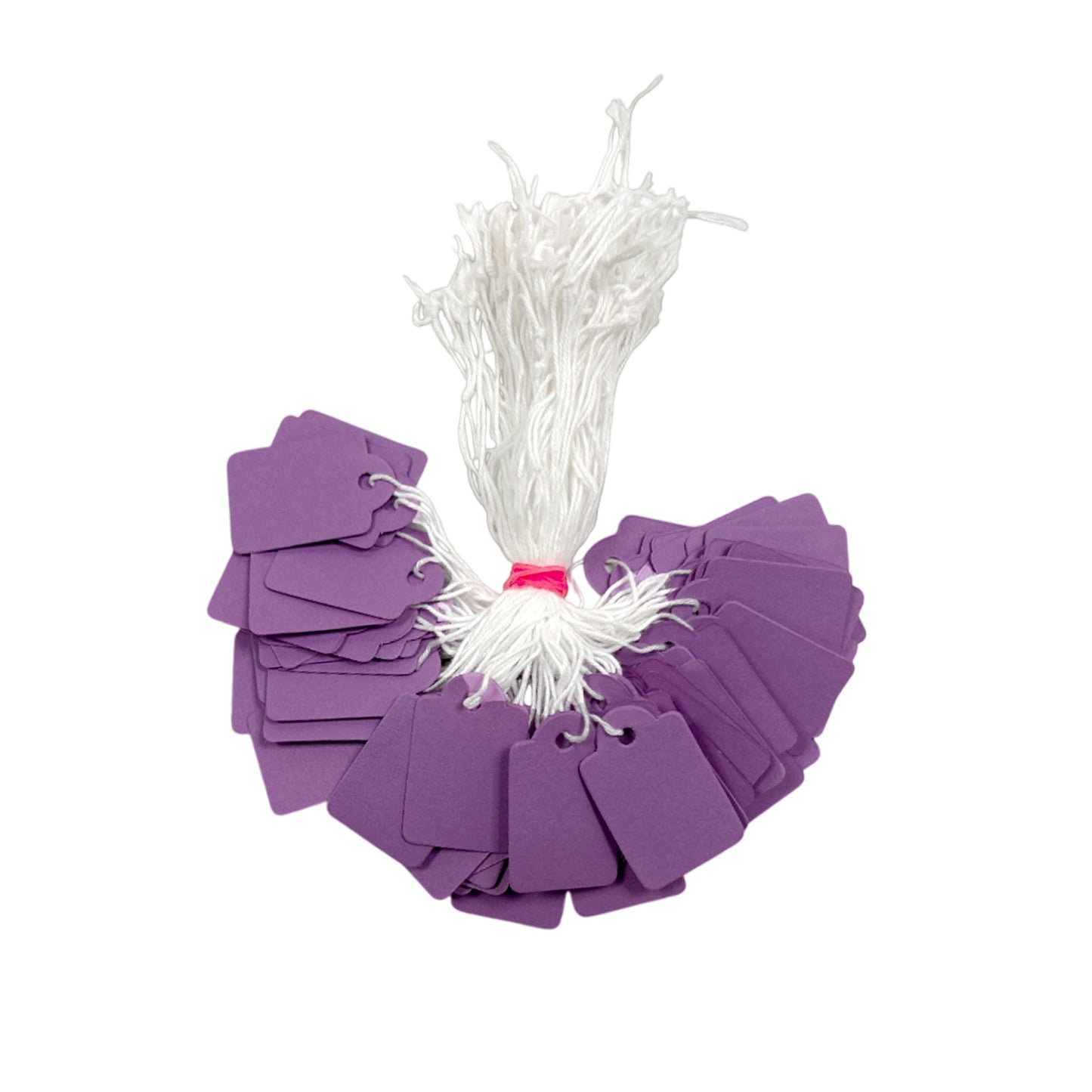 Pack of 100 Medium Purple Strung Tags 25 x 39mm