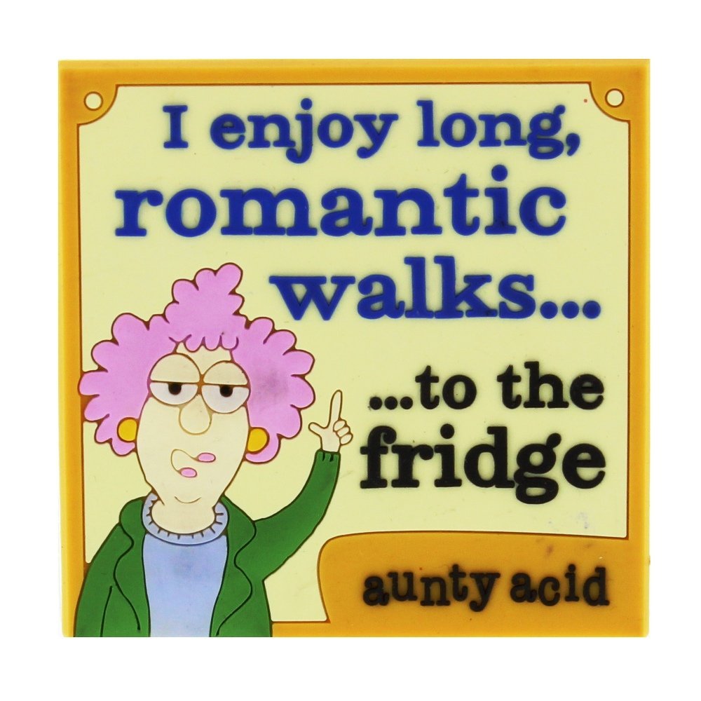 Aunty Acid Rubber Fridge Magnet I Enjoy Long Walks {DNL EBAY}