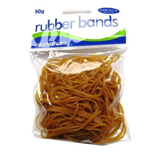 Rubber Bands Assorted Sizes 50g Pack