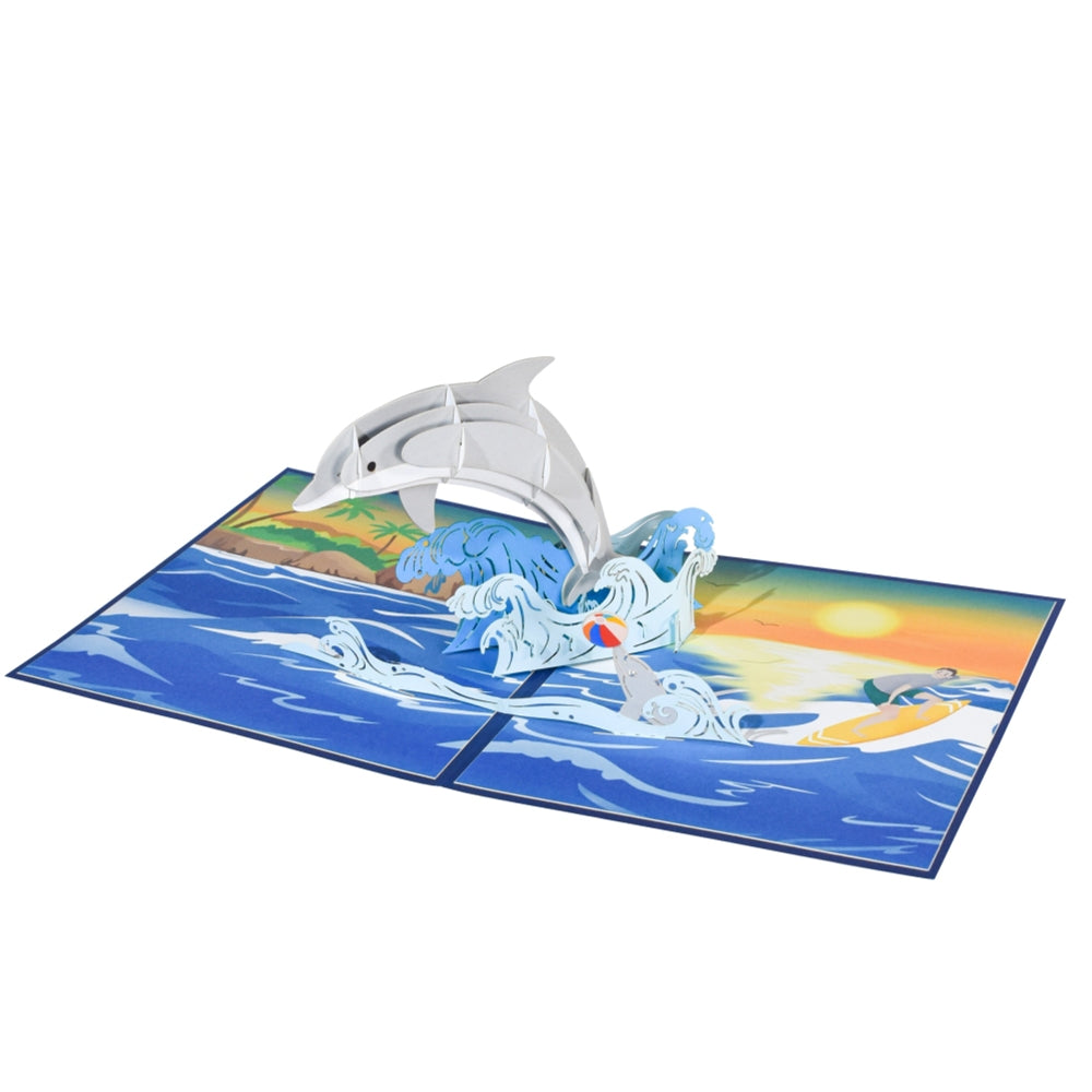 Dolphin Ocean Leap 3D Pop Up Greeting Card