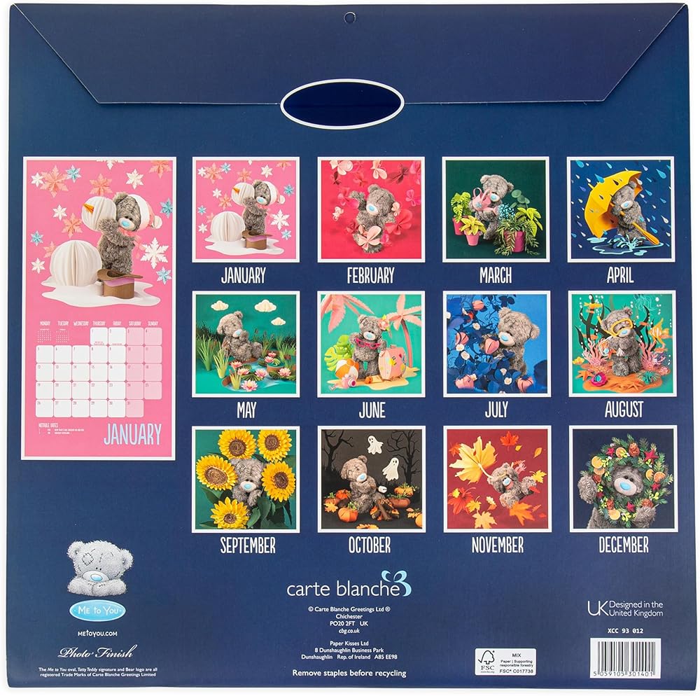 Me to You Photo Finish Tatty Teddy 2026 Square Calendar