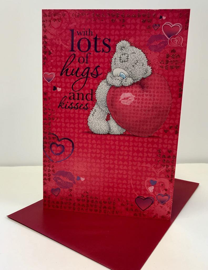 Hugs & Kisses Me to You Tatty Teddy Bear Valentines Day Card