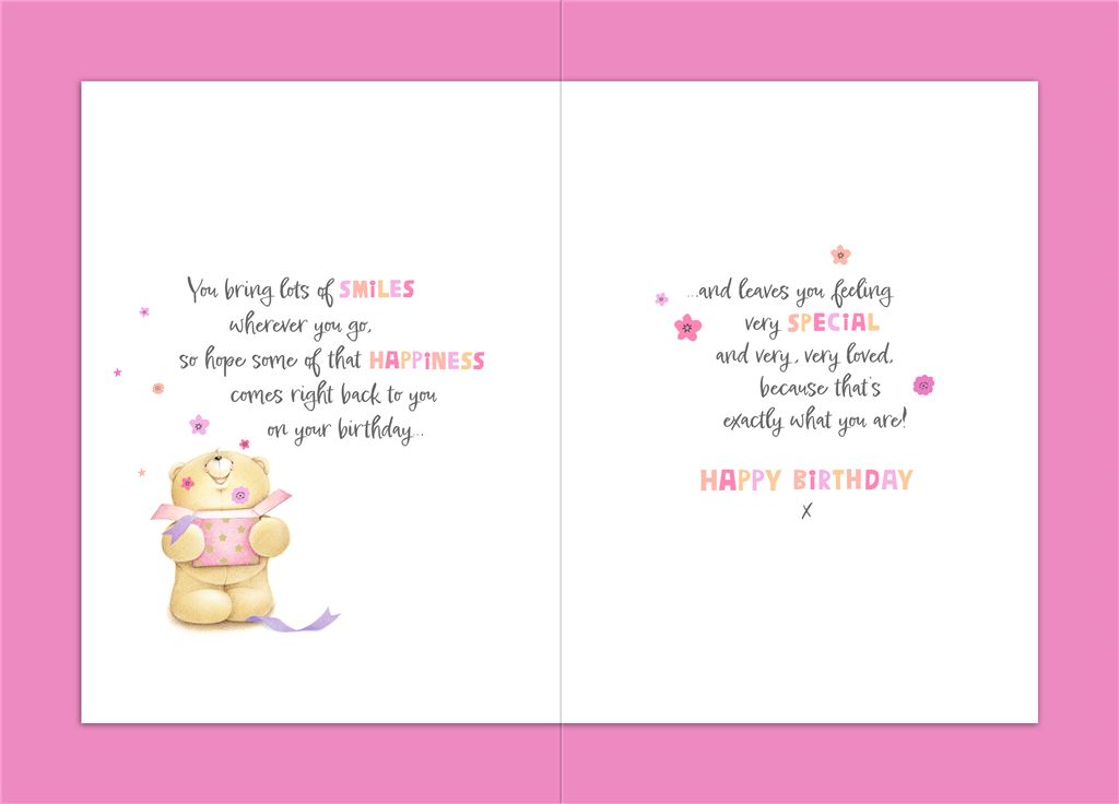 Forever Friends Bear With Gift Design Daughter Birthday Card