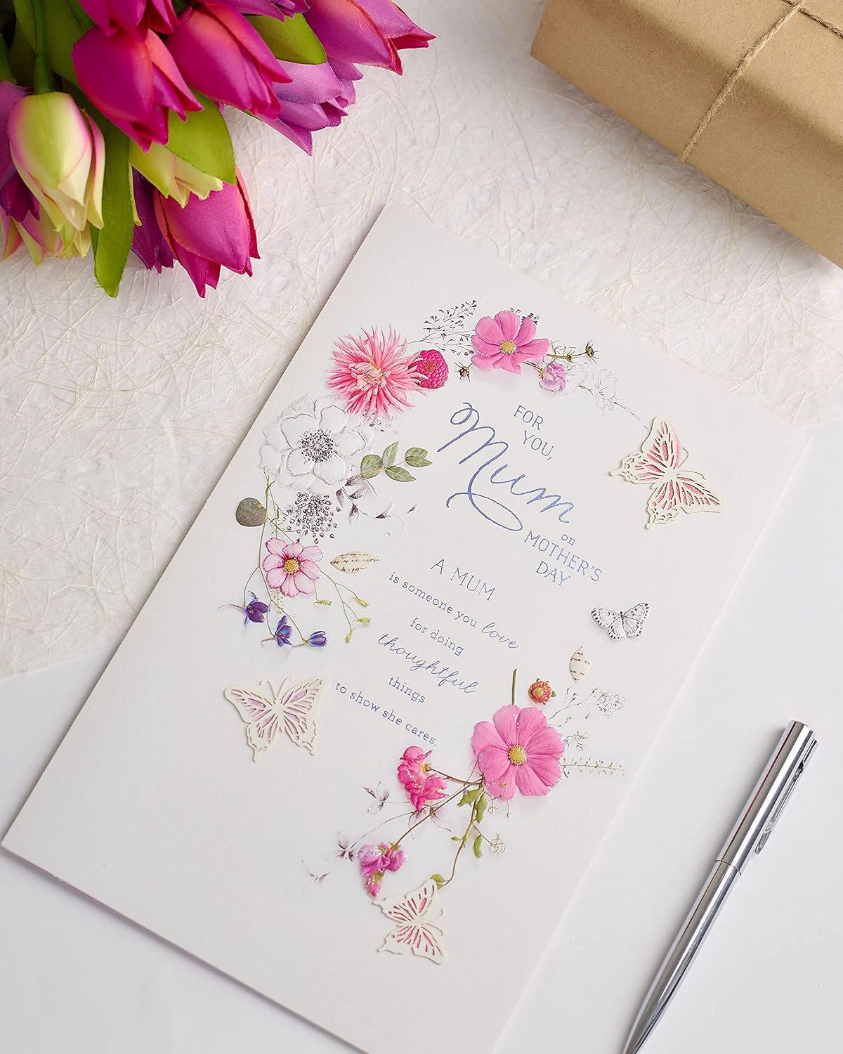 For Mum Laser Cut 3D Butterflies Design Mother's Day Card
