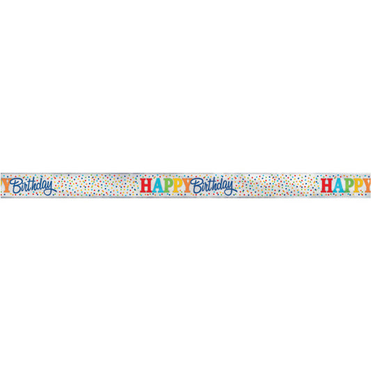 12ft Long Fold Foil Rainbow Polka Dots Banner