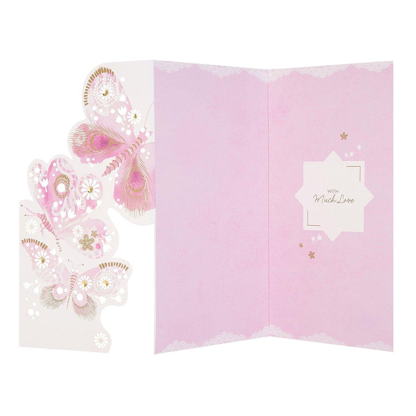 With Love Butterflies Traditional Diamante Open Mother's Day Card