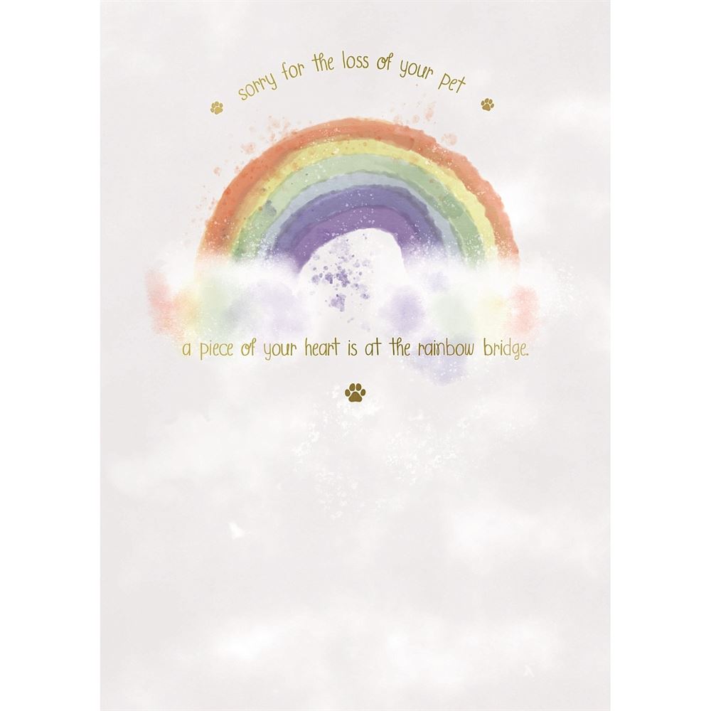 Rainbow Design Thinking Of You After Loss Of A Pet Pet Sympathy Card ...