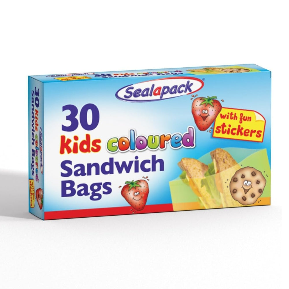 Pack of 30 Kids Coloured Sandwich Bags