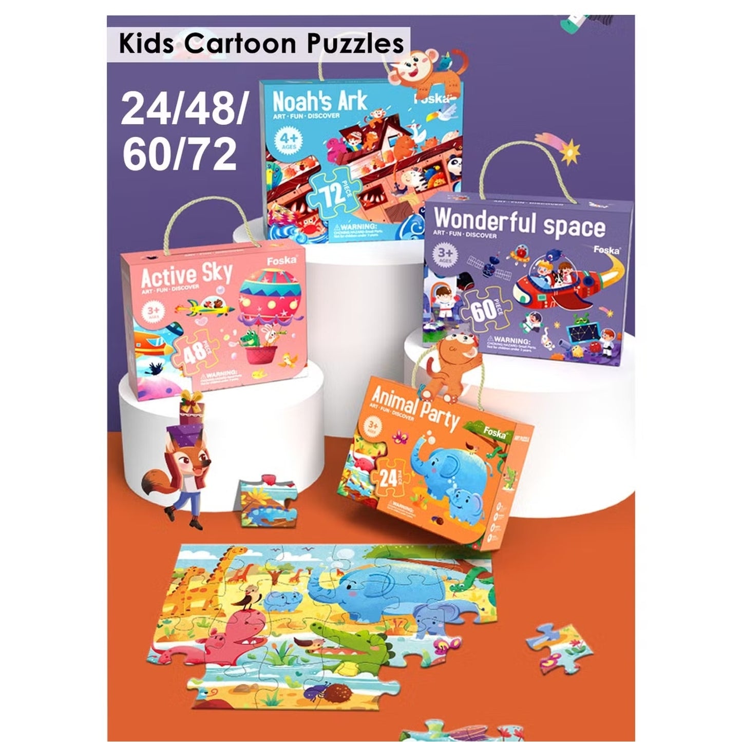 60 Pieces Colorful Cartoon Themes Jigsaw Puzzle
