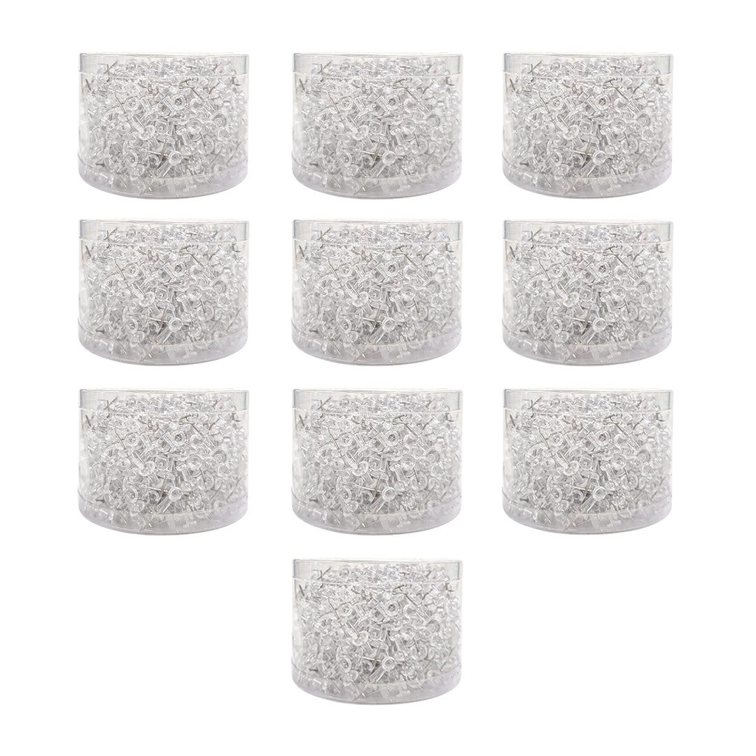 Pack of 5000 Janrax Clear Transparent Push Pins