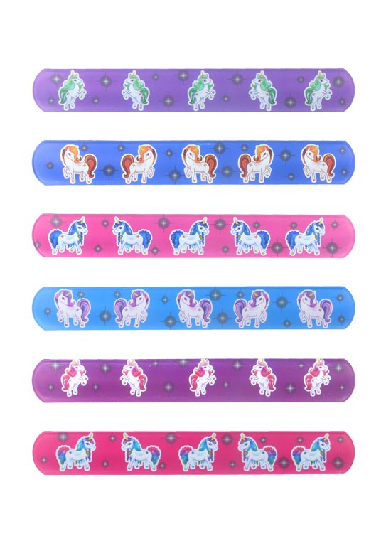 Pack of 6 Unicorn Design Snap Bracelets