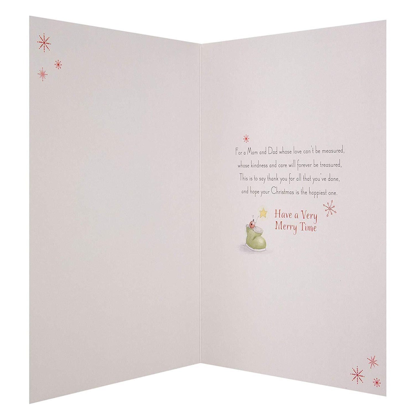 Mam and Dad Christmas Card 'Forever Treasured'