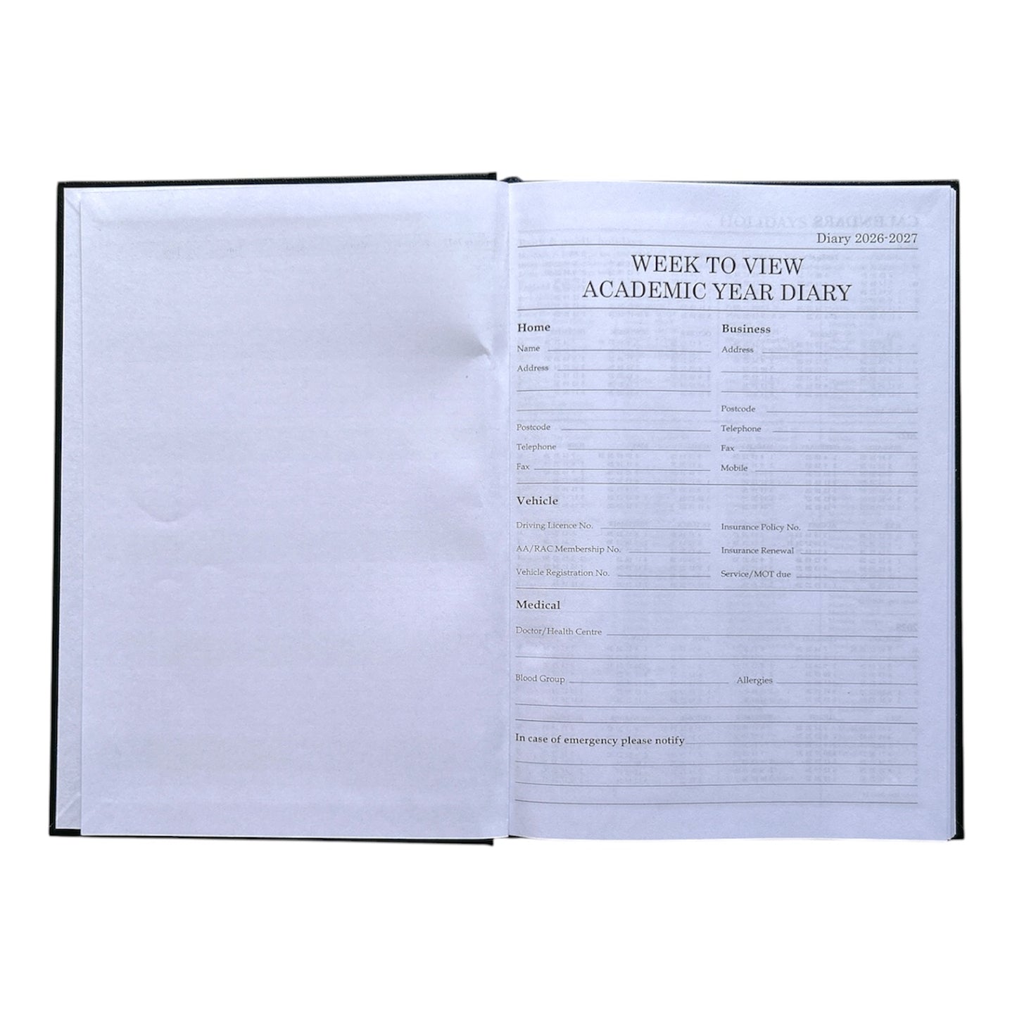 Janrax 2026-2027 A5 Week To View Burgundy Academic Diary