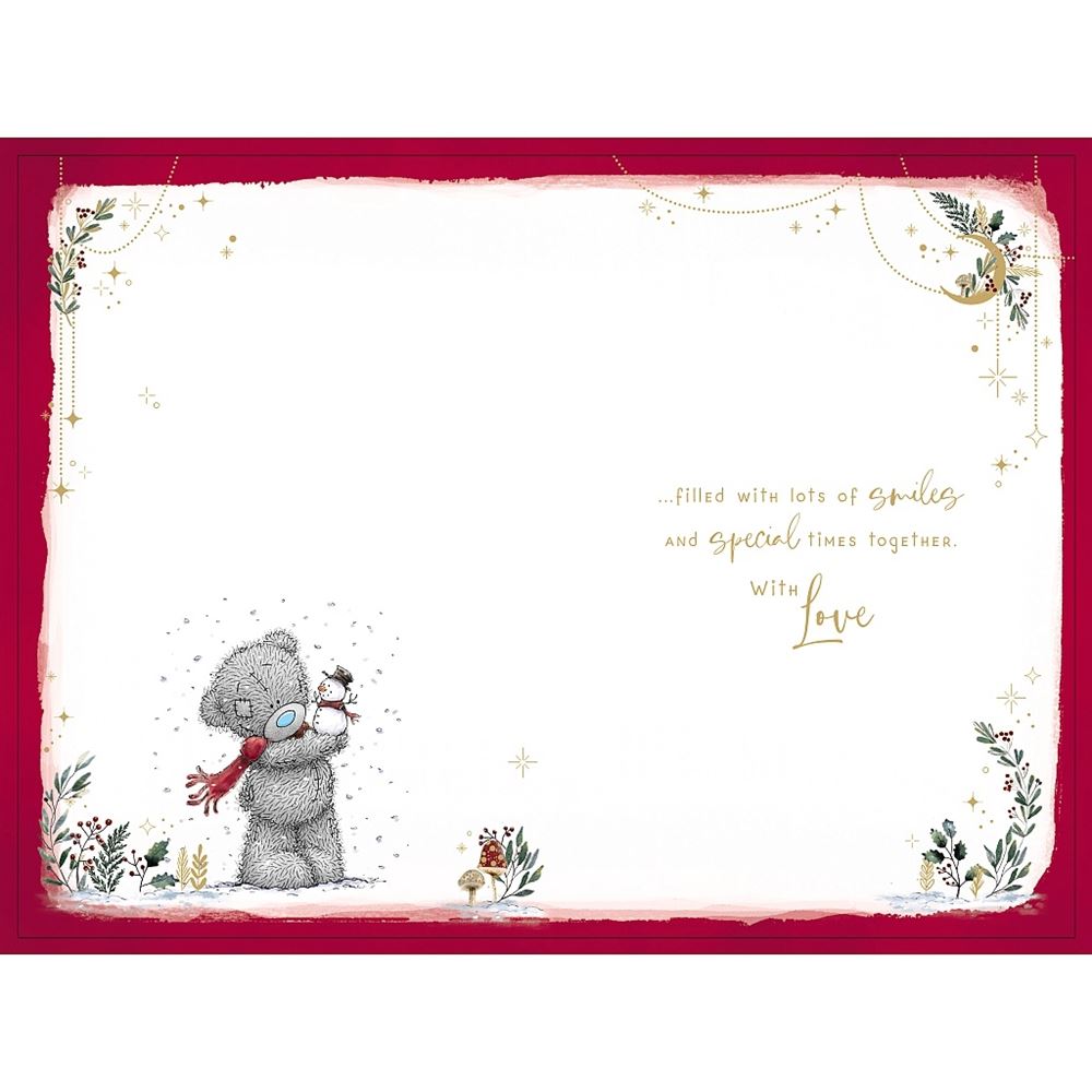 Bears With Snowman Granddaughter Christmas Card