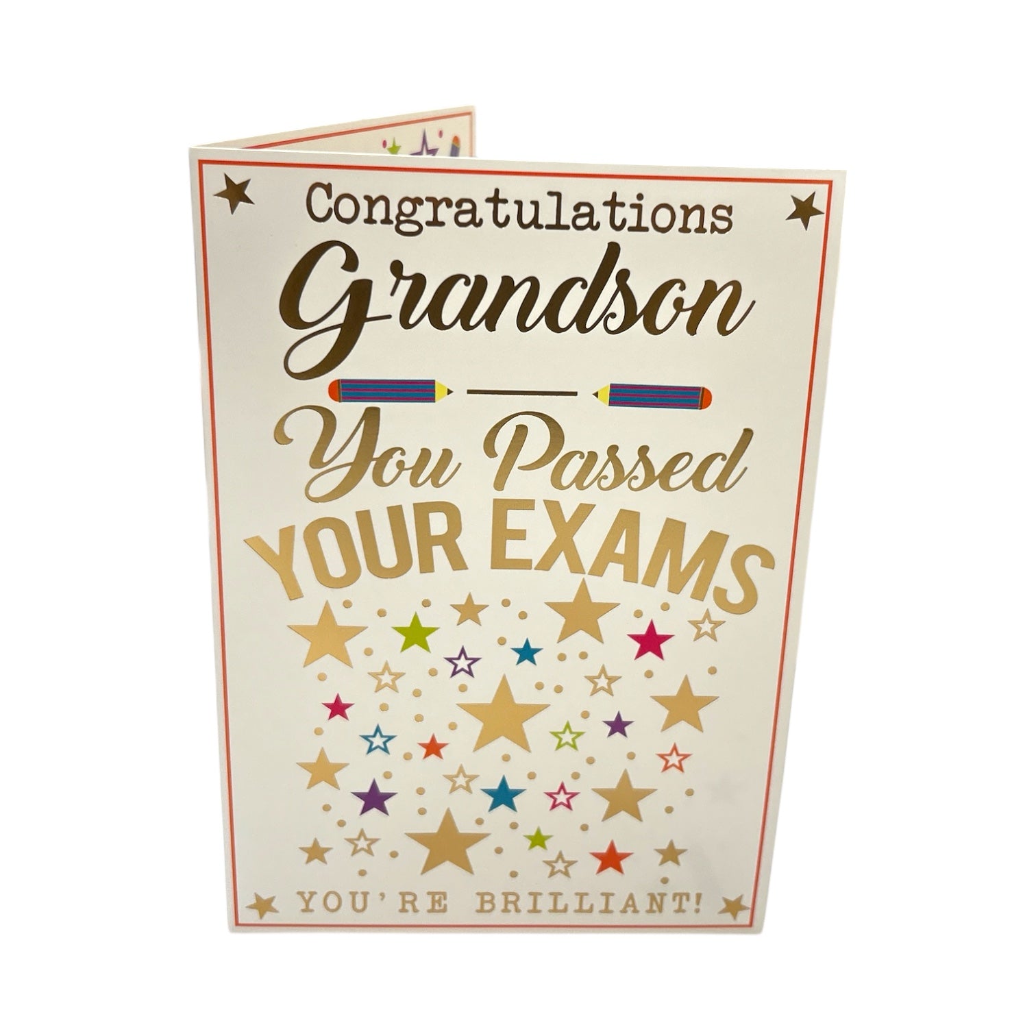 To Grandson You Passed Your Exam Stars Design Congratulations Card ...