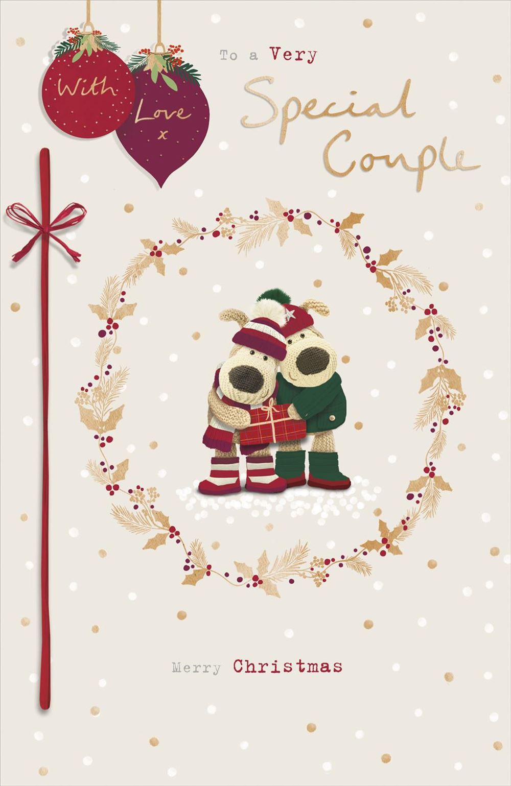 Boofles Inside Wreath Special Couple Christmas Card