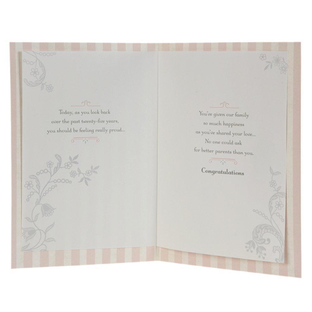 25th Silver Anniversary Card For Mum And Dad 'Congratulations'