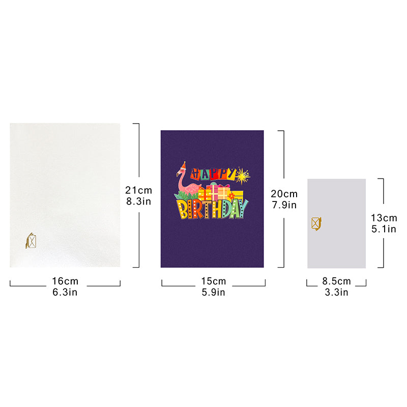 Flamingo Fiesta 3D Pop Up Birthday Card