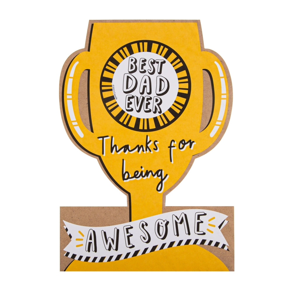 Kids Trophy Design for Dad Father's Day Card with Badge