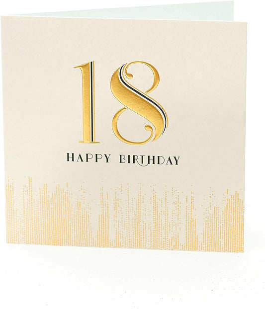 18th Today Gold Foil Finished Stylish Birthday Card 