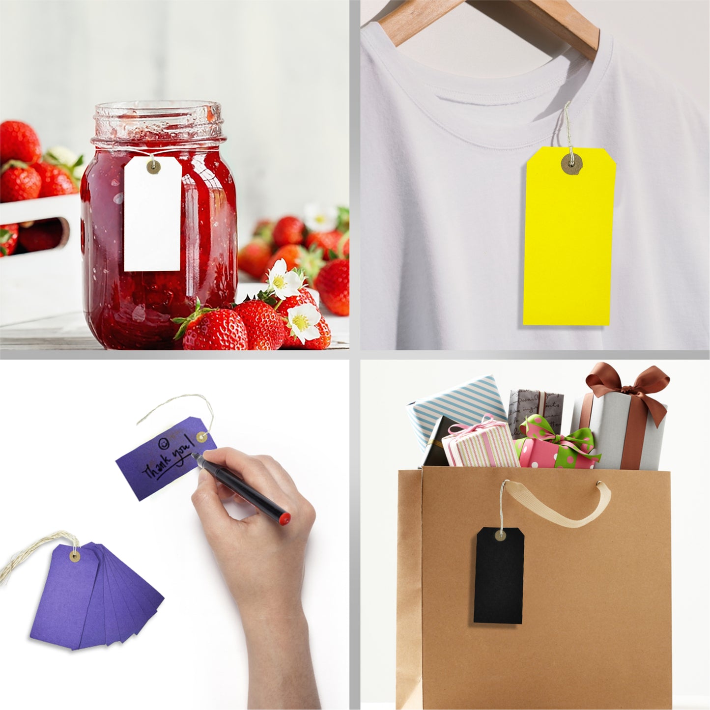 Pack of 100 Red Strung Tags 120mm x 60mm