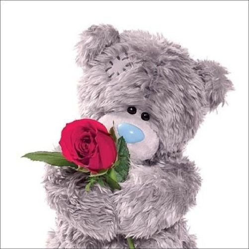 3D Holographic Rose Me to You Bear Valentine's Day Card