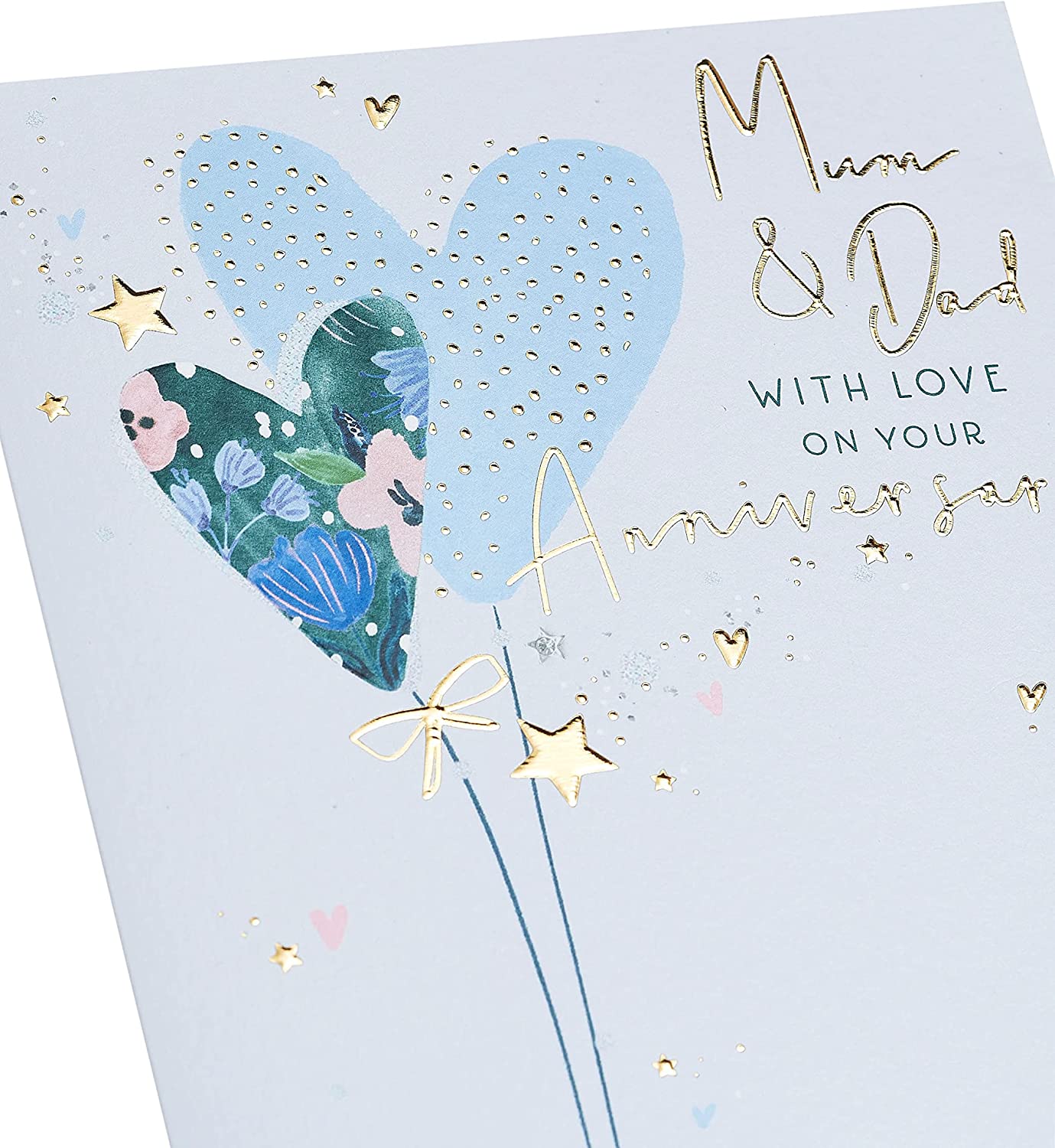 Pretty Hearts Design Mum & Dad Anniversary Card