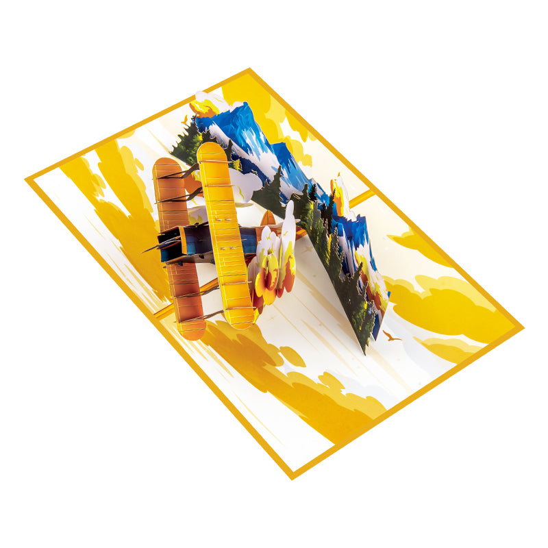 Soaring High Skybound Adventure 3D Biplane Pop Up Card