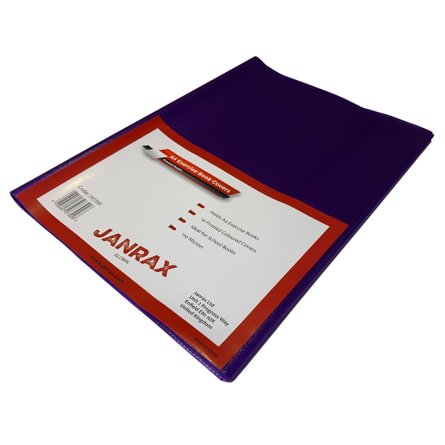 Pack of 10 A4 Frosted Purple Exercise Book Covers