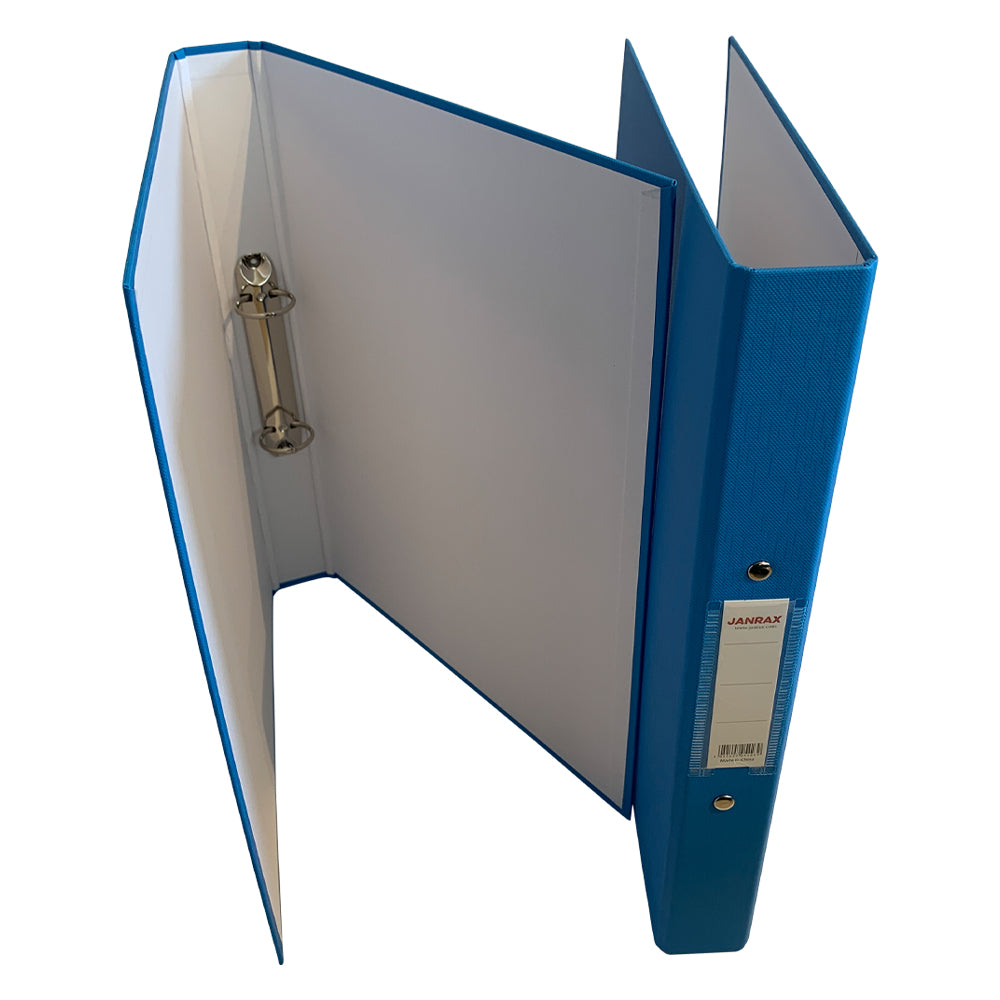 Pack of 3 A4 Light Blue Paper Over Board Ring Binders by Janrax