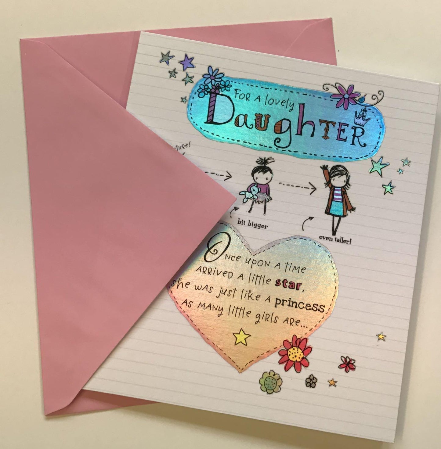 For A Lovely Daughter, Oodles of Doodles Daughter Birthday Card